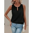 thumbnail image 5 of Fashion Buttoned Round Neck Solid Color Vest Black S, 5 of 6