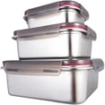 thumbnail image 1 of Eco-Friendly Containers, Stainless Steel Food Containers Leak-Proof Lids For Meal Prep, Versatile Food Storage Solutions, Oven Safe Containers, Dishwasher Safe, Reusable, Airtight Metal Containers, 1 of 6