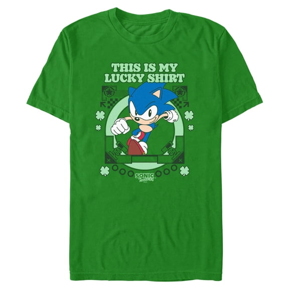 Mens Sonic the Hedgehog My Lucky Clover Sonic T Shirt