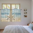 thumbnail image 4 of Boho Coastal Beach Kitchen Curtains, Vintage Ocean Wave Starfish Light Filtering Window Curtain Panels, 2Pcs Rod Pocket Window Treatments Set for Cabin Bathroom Bedroom 52x45 Inches, 4 of 9