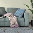 thumbnail image 4 of Paisley Leaf Geo Throw Pillow with Removable Cover in Muted Blue White 18x18, 4 of 5