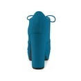 thumbnail image 2 of BLISSFUL STEP Women's Platform Block Heel Lace Up Booties Sea Blue 6, 2 of 7