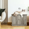 thumbnail image 5 of Wood Cat Litter Box Enclosur, Rectangle Hidden Pet Cat Washroom Bench, Gray, 5 of 10