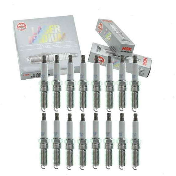 16 pc NGK Laser Iridium Spark Plugs compatible with Ford F-250 Super Duty 6.2L V8 2011-2017