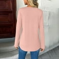 thumbnail image 5 of HAiming Blouses for Women Dressy Casual 3/4 Length Sleeve V Neck Solid Color Loose Tops Basic Shirt Fall Trendy Clothes, 5 of 7
