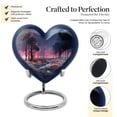 thumbnail image 3 of Funeral Navy Forest Urns For Human Ashes Adult Women - Large Burial Urn For Human Ashes Adult Men - Memorial Handcrafted Gift For Decorative - 10Inch And 200Lbs Include Velvet Bag, 3 of 5