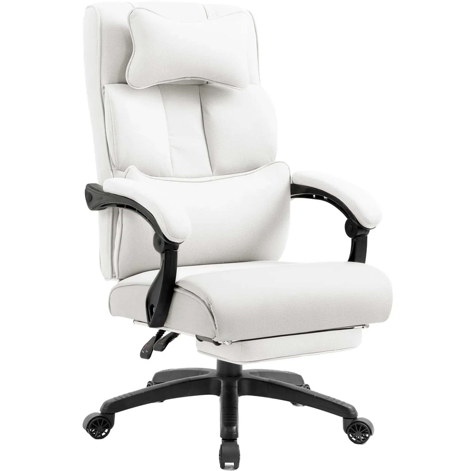 Chaise Gamer Ergonomique & Respirante - Velours Microfibre, Dossier Inclinable, Massage Lombaire, Repose-pieds - Noir