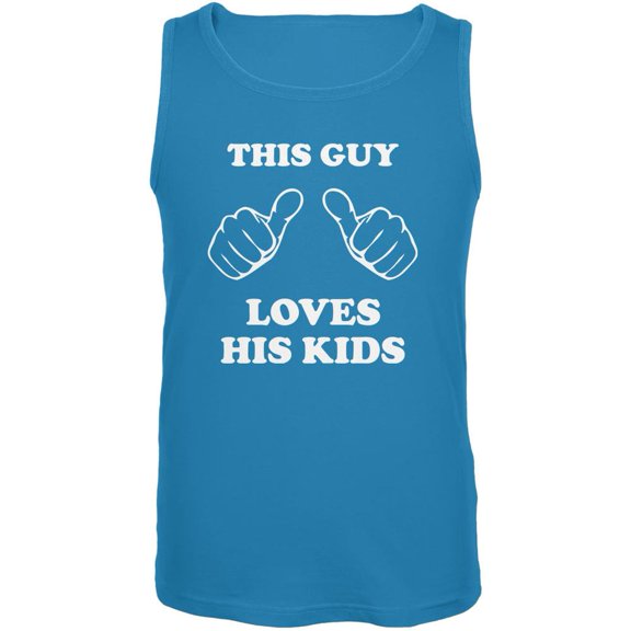 Father's Day This Guy Loves His Kids Turquoise Adult Tank Top - 2X-Large