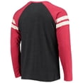 thumbnail image 3 of Men's Starter Black/Red Atlanta Falcons Throwback League Raglan Long Sleeve Tri-Blend T-Shirt, 3 of 3