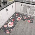 thumbnail image 2 of Pioneer Flower Floral Print Pattern Kitchen Rugs Sets Of 2,Anti Fatigue Kitchen Mat Rugs Non Slip Washable,Decorative Kitchen Floor Mats for Kitchen,Sink,Laundry,17"x30"+17"x47", 2 of 7