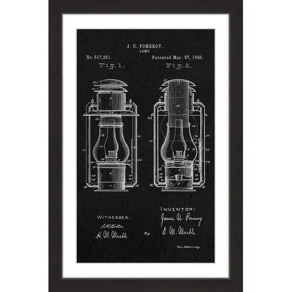 "Lantern 1894 Black Paper" Framed Painting Print