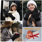 REDESS Womens Winter Gloves, Fleece Lined Touchscreen Windproof Gloves with Faux Fur Cuff