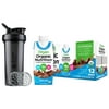 Orgain Vegan Organic Nutrition Shake, Smooth Chocolate (11oz, 12 Pack) with BlenderBottle Classic V2 28-Ounce Shaker Bottle for Protein Shakes, Black and Bonus Nutrition Basics Whisk Ball