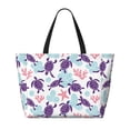thumbnail image 2 of KLL Ornamental Turtles Print Large Beach Tote Bag Women Waterproof Sandproof Zipper Beach Tote Bag for Pool Gym Grocery Travel with Wet Pocket, 2 of 7