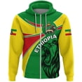 thumbnail image 2 of Sudadera con capucha y cremallera con la bandera de Etiopía para hombres y mujeres, sudaderas con capucha con el emblema nacional etíope impreso en 3D, sudaderas holgadas para la calle, 2 of 4