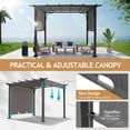 thumbnail image 2 of Zimtown Outdoor Retractable Pergola 10' X 10' with Sun Shade Canopy Patio Metal Shelter  6 Beams, 2 of 6
