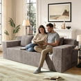 thumbnail image 6 of 71" Corduroy Boneless Loveseat Sofa, Modern 3-Seater Cloud Couch with Memory Foam & 3 Pillows, No Assembly Required, 6 of 9