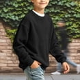 thumbnail image 4 of Kezqiaxn Teen Boy Clothes Long Sleeve Crewneck Sweatshirt with Pocket Fall Fashion Basic Pullover Tops School Kids Clothes Size 5-16, 4 of 6