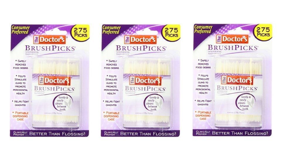 Doctors Interdental Brush Picks Gently & Easily Cleans Between Teeth, 275ct