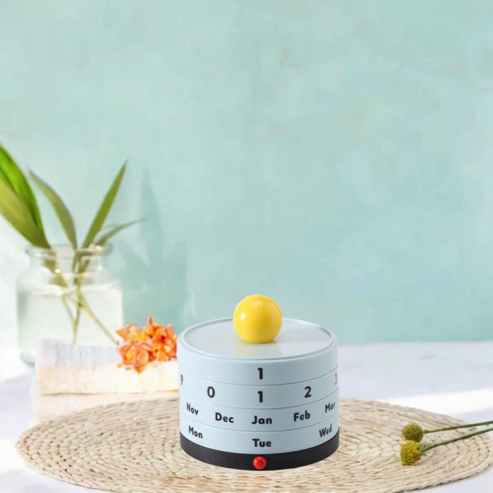 Zxpjkyu Desk Calendar Perpetual Calendar Desktop Accessory Small Cute Decoration Modern blue