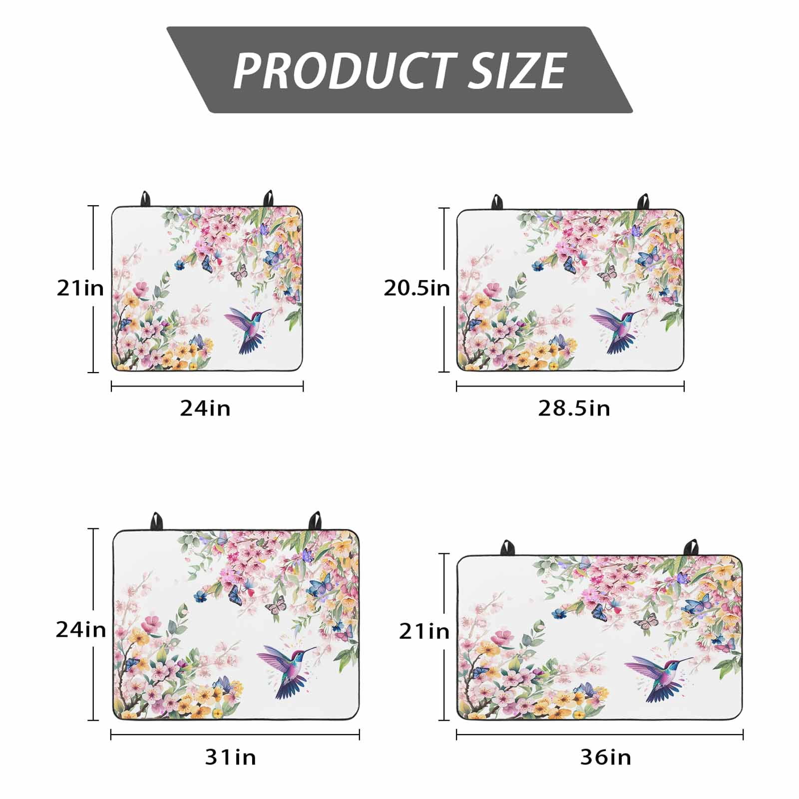 Botanical Flowers Stove Top Cover for Electric Stove, Heat-proof & Non Slip Glass Top Stove Cover Protector, Watercolor Floral Bird Butterfly Kitchen Flat Cooktop Rubber Mat 24x21 Inches