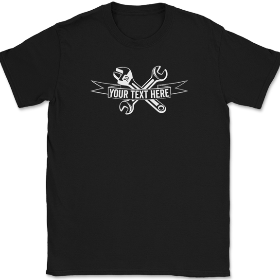Mechanic Your Text Here Custom T-Shirt Personalized Car Truck Tee - Black, S