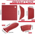 thumbnail image 2 of 6Pcs Red Cast Iron Handle Covers Heat Resistant, Silicone Rubber Mats Heat Pads, Silicone Assist Handle Holder, Hot Skillet Handle Covers Pot Grip, Nonslip Pan Holder Sleeve for Cookware, 2 of 7