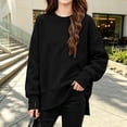 thumbnail image 5 of Falkdiz Girls Comfy Shirts Outdoor Long Sleeve With Mitten-Style Cuffs Tops Winter Warm School Party Pullover for Girls Solid Color , Black , Size: 5-6 Years, 5 of 7