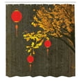 thumbnail image 3 of Ambesonne Oriental Shower Curtain, Autumn Tree Vintage Art, 69"Wx75"L, Orange Brown and Red, 3 of 5