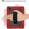 thumbnail image 3 of Dteck Case For iPad Pro 11 2nd Gen 2020 & 1st Gen 2018, Heavy Duty Rugged Drop Proof Shockproof Hybrid Armor Case with Stand Pencil Holder Hand Strap Shoulder Strap, Red+Black, 3 of 8