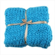 Chunky Knit Blanket Throw, Soft Acrylic Fibres Throw Blanket, Handmade Thick Cable Knit Crochet Blanket, Large Knit Blanket Chunky Yarn, Rope Knot Throw Blanket for Couch Home Decor