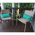 thumbnail image 4 of Vargottam Indoor/Outdoor Polyester Fabric Lumbar Pillow Cover, All-Weather Waterproof Rectangular Cushion Case for Patio Furniture,12" x 20"Set of 2-Turquoise Green, 4 of 7