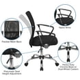 thumbnail image 5 of Flash Furniture Mid-Back Black Mesh Swivel Task Office Chair with Lumbar Support Band and Arms, 5 of 12