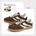 thumbnail image 6 of LUCKY STEP Womens Retro Suede Sneakers Gum Sole Low-Top Casual Shoes,Brown, 6 of 9