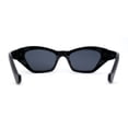 thumbnail image 4 of Womens Mod Thick Plastic Chunky Cat Eye Sunglasses All Black, 4 of 4