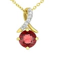 thumbnail image 3 of 9ct Gold Jewelco London 2pts Diamond 0.63ct Garnet Kiss Crossover Necklace 18", 3 of 5