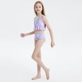 thumbnail image 4 of PMVFHDE Girls' Sleeveless 3-Piece Bikini Set with Ruffle & Flounce Trim, Scale Gradient Mermaid Design Swimwear for Hot Spring & Beach, Quick-Dry Comfortable Fit c,7-8 Years, 4 of 9