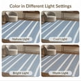thumbnail image 7 of ODIKA 4'x6' Ultra-Soft Area Rug, Striped Farmhouse Ticking Pinstripe Nautical Bands Scandinavian None Washable, Bare feet friendly, Silk-Touch for Bedroom Home office, 7 of 7