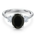 thumbnail image 3 of Gem Stone King 925 Sterling Silver Ring Onyx Moissanite (2.96 Cttw), 3 of 7