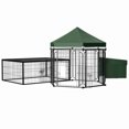 thumbnail image 1 of PawHut Steel Chicken Coop, Outdoor Hexagonal Hen House, Heavy Duty Detachable Poultry Crate Rabbit Hutch with Water-Resistant Canopy, Run, Nesting Box, Lockable Doors, Green, 1 of 10