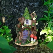Zedker Fairy Out The Door Tree Hugger Glow in Dark Resin Yard Art Sculpture Whimsical Fairy Garden Decorations Fairy Outdoor Statue Patio Yard Lawn Porch Ornaments
