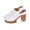 White, variant on White Heeled Sandals For Ladies Slip On Casual With Closed Toe Design Thick Heel And Thick Sole For Summer Outings And Casual Wear Size 37