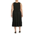 thumbnail image 4 of Terra & Sky Women's Plus Size Belted Knit Tank Dress, 4 of 5