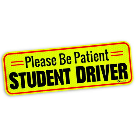 Zone Tech Vehicle Bumper Magnet –  Please Be Patient Student Driver Effective Bumper Decal Neon
