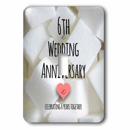 3dRose 6th Wedding Anniversary gift Sugar  celebrating 6 