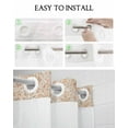 thumbnail image 5 of No Hook Shower Curtain with Snap in Liner, Boho Retro Tribal Persian Style Flowers Hotel Shower Curtains for Bathroom, Washable Shower Curtain Liner Set with Mesh Top Window, 66"x72", 5 of 6