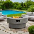 thumbnail image 5 of 34-inch Round Propane Fire Pit Table 50,000 BTU With Round Burner Lid Glass Rocks & Cover For Outdoor Patio, 5 of 9