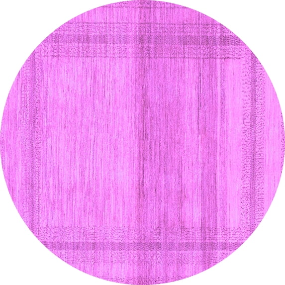 Ahgly Company Indoor Round Abstract Purple Modern Area Rugs, 6' Round