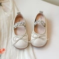 thumbnail image 2 of Dakaela Baby Girls Mary Jane Flats Soft Sole 3T 4T 5T Infant Moccasins Rhinestone Strap Sparkly Toddler Princess Dress Shoes Gold 8, 2 of 8