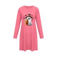 thumbnail image 4 of Edvintorg Women's Sleepwear Long Sleeve Comfy Night Gown Halloween Printed Crew Neck Casual Sleep Dress Plus Size Nightshirts Hot Pink XXXXL, 4 of 6